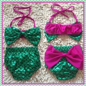 🧜🏻New🧜🏻Little Girls Mermaid Two Piece Swimsuit